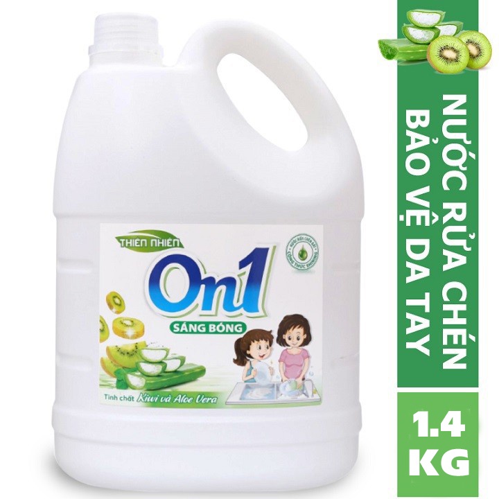 Ảnh Nước rửa chén On1 hương kiwi và aloe vera 1.4 Kg - gel rửa bát sạch bóng vết dầu mỡ N5007 3