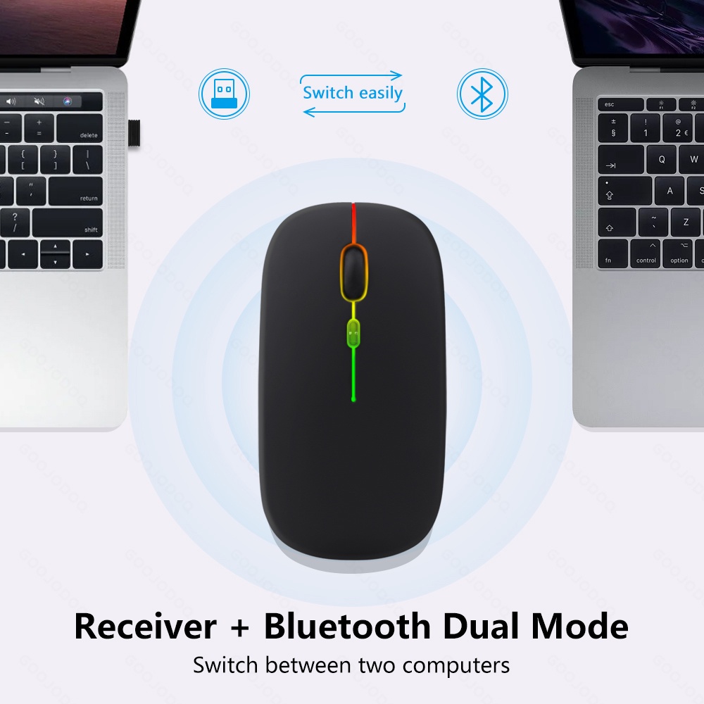 Ảnh Chuột ko dây bluetooth GOOJODOQ im lặng siêu mỏng có đèn LED dành cho máy tính xách tay tablet táo PC 1