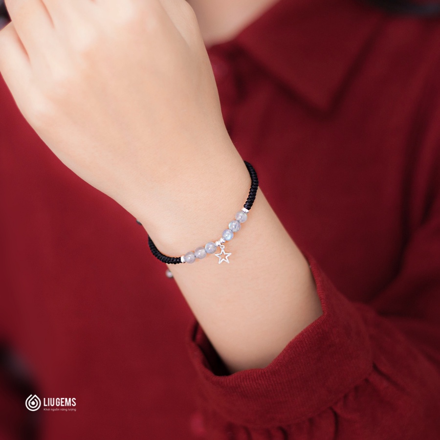 Vòng Tay Chỉ Đỏ May Mắn 6 Hạt Đá Phong Thuỷ Đồng Tâm Kết Nối Liugems Cho Nam Nữ Mang Đến Năng Lượng CD02