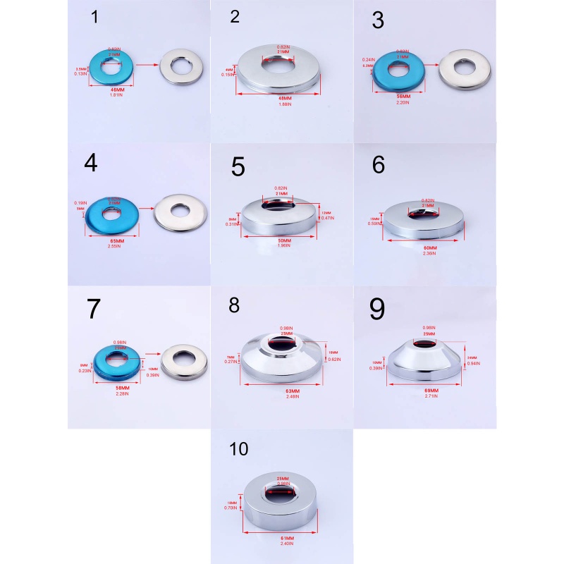 Ann Tường Chia Mặt bích Inox Tròn Escutcheon Tấm Tường Nước Phù Hợp Cho Vòi Bếp Bồn Rửa Nhà Vệ Sinh