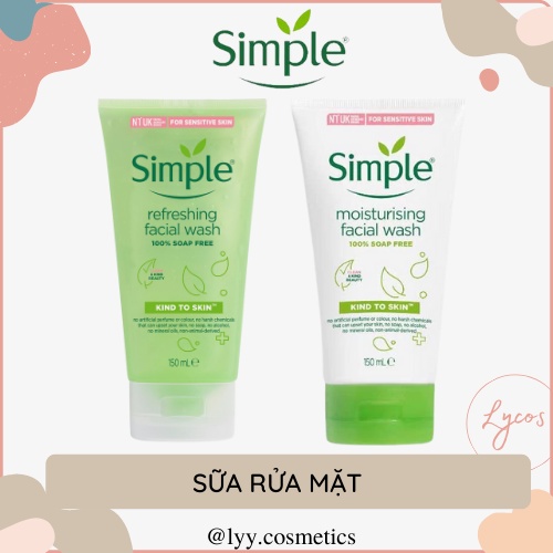 SỮA RỬA MẶT SIMPLE DA DẦU & DA KHÔ | Shopee Việt Nam