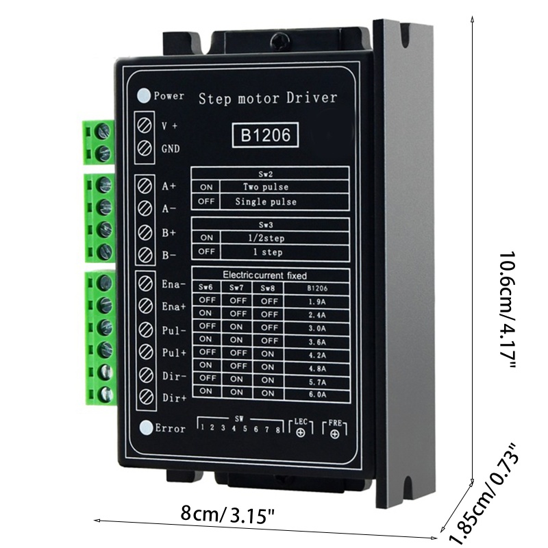 Trình điều khiển động cơ bước btsg B1206 6A cho độ phân giải siêu nhỏ DC 20V 120V cho động cơ bước Nema 17 và 23