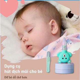 Máy hút mũi cho bé Ehome đầu silicone - dụng cụ làm sạch mũi cho trẻ sơ sinh, an toàn, hình gấu xinh