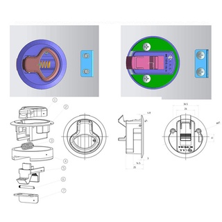 4 Cái / bộ Phần cứng khóa kéo tròn cho RV Yacht Boat Deck Hatch