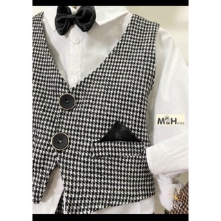 [Made in vietnam] Bộ vest gile kèm áo sơmi trắng chất mềm đẹp hàng shop đẹp