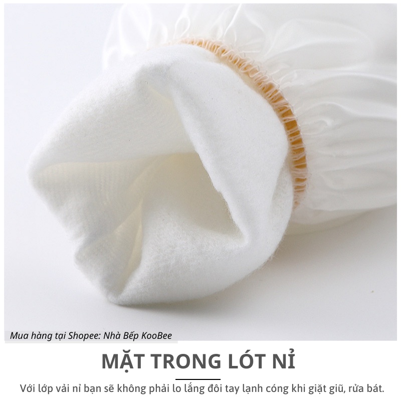 Găng Tay Rửa Bát Cao Su Dài KOOBEE – Lót Bông Nỉ, Siêu Dai Không Mùi, Rửa Bát Mùa Lạnh Không Buốt Tay (NB38)