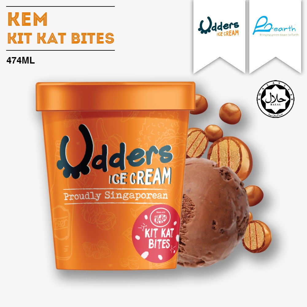 Kem Kit Kat Bites UDDERS UDDERS KIT KAT BITES ICE CREAM (100ML/474ML