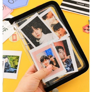 [KÈM GIẤY] SỔ CÒNG BINDER PLANNER KIM TUYẾN DÂY KÉO TRONG SUỐT A6