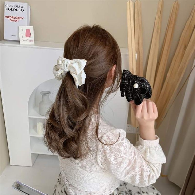 Cặp tóc tiểu thư vải dạ phong cách Hàn Quốc, phụ kiện cài tóc thời trang, phụ kiện cưới Khánh Huyền