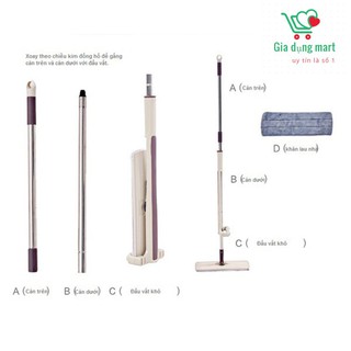 Cây Lau Nhà Thông Minh Tự Vắt Spin Mod Xoay 360 Độ Nhẹ Nhàng,  Chổi Lau Sạch Bụi Bẩn Dễ Dàng Sử Dụng Tặng Kèm 1 Bông Lau