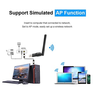 150M Ralink MT-7601 USB 2.0 WiFi Card mạng không dây Ăng-ten 802.11 b / g / n LAN Adapter