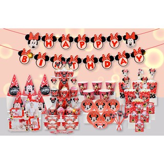 Set MEGA trang trí sinh nhật chủ đề Minnie Đỏ