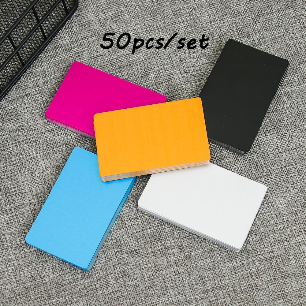NKSFX 50 Cái / bộ Kim Loại Carte Nhôm Khắc Laser Thẻ Tên Mịn