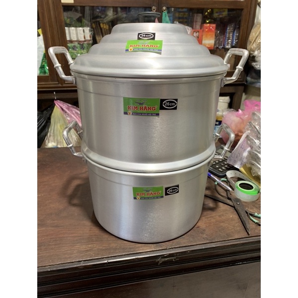 Bộ Chõ Nhôm Xi Hấp Xôi , Hấp Cơm , Hấp Bánh Nhôm Chính Hãng ( Kim Hằng ) Size 20 , 24 , 26 , 28 , 30cm