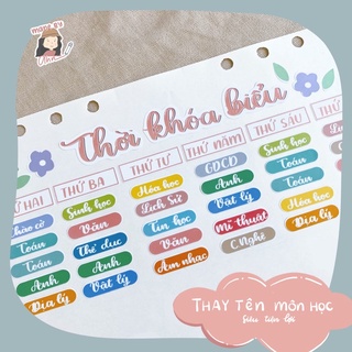 Sticker THỜI KHOÁ BIỂU thay tên môn học - MADE BY AHN thiết kế ...