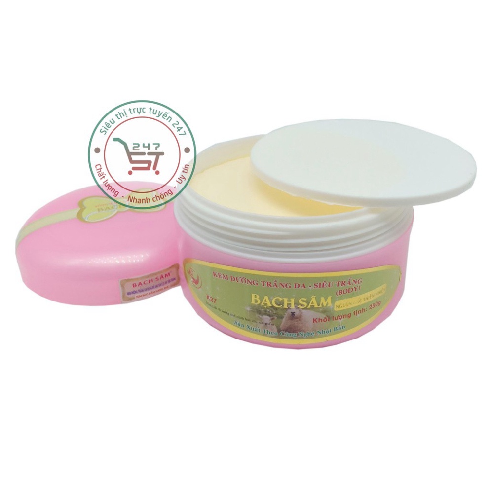 Kem body Trắng da toàn thân Giữ ẩm Phục hồi da Se khít lỗ chân lông Bạch Sâm K27 250g (Hồng)