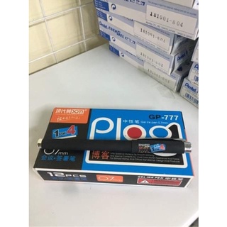 Hộp 12 cây bút nước bút kí Plog GP 777 nét 0.7mm, bút kí 777 loại xịn chữ trung, bút kí 777 xanh-đen