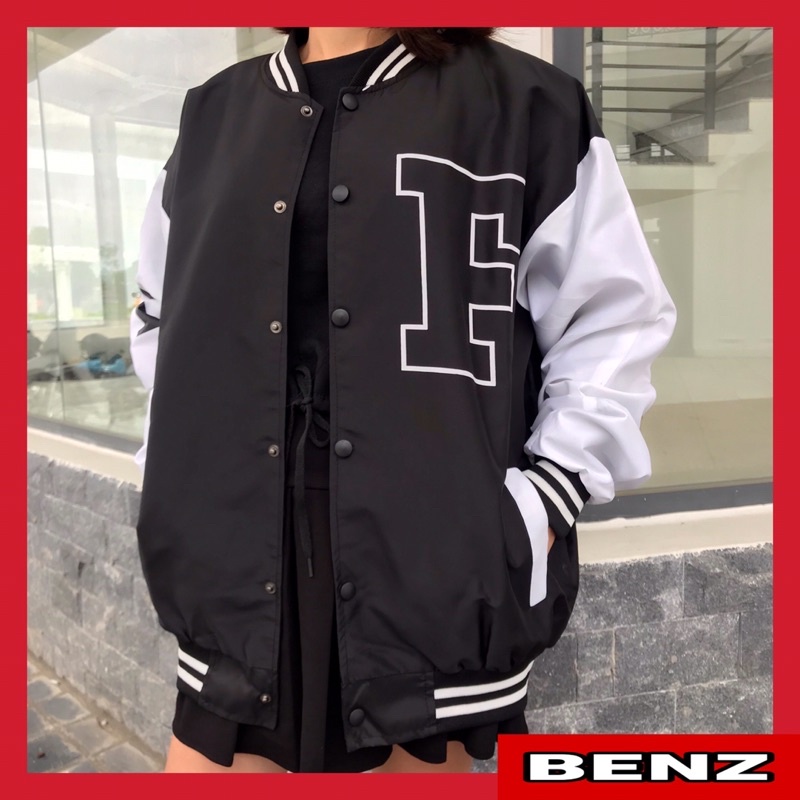 Áo khoác dù bomber nam nữ in hình chữ F áo gió 2 lớp Fom rộng unisex oversize đến 70kg chất vải mero sịn mềm mịn AT 7689