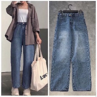 Quần Jeans Ống Rộng SIMPLE JEANS Xanh Đậm Unisex QuanJean952_P0K18