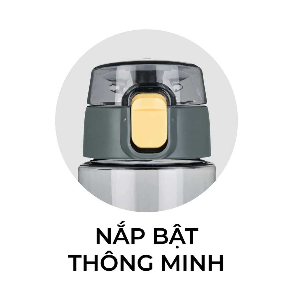 Bình Nước Cao Cấp 700ml Hokori 0082, Bình nước thể thao Việt Nhật Cao Cấp