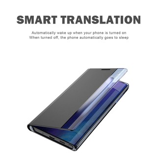 Bao Da Điện Thoại Nắp Lật Cửa Sổ Thông Minh Cho Samsung Galaxy Note 20 Ultra / Note 20 / Note 10 Plus
