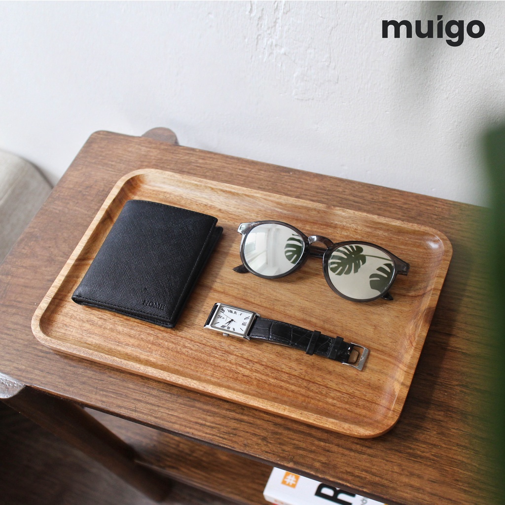 Khay gỗ để bàn Muigo Tray, Khay gỗ trang trí, decor bàn làm việc gọn gàng
