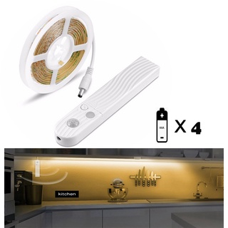 2835 SMD PIR Cảm Biến Chuyển Động Đèn LED Tủ 1m 2m 3m DC 5V Dải Pin Băng Dưới Giường Đèn Trang Trí Tủ Đèn