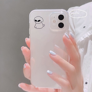 Ốp iphone - Ốp lưng iphone trong suốt cạnh vuông bảo vệ camera mèo cún đeo kính dành cho ip 6 đến 16promax - u006