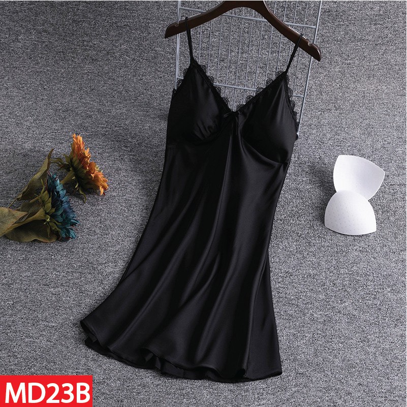 Ảnh Đầm Ngủ HISEXY Lụa Satin Phối Ren Kèm Mút Ngực MD23 3