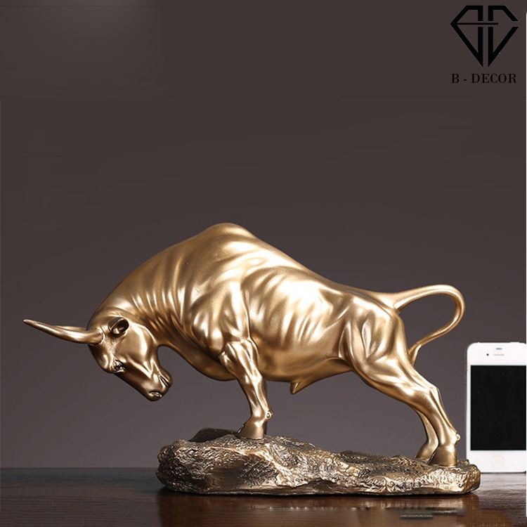 Tượng bò tót phố wall- bò tài chính chứng khoán ,decor đẹp cho bàn làm việc, phòng khách