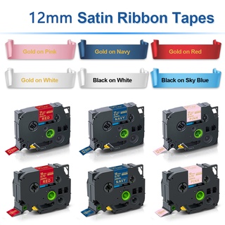 Cuộn Dây Ruy Băng Satin 12mm Không Dính In Chữ tze R231 RE34 R234 RW34 RE31 TZe231 TZ231