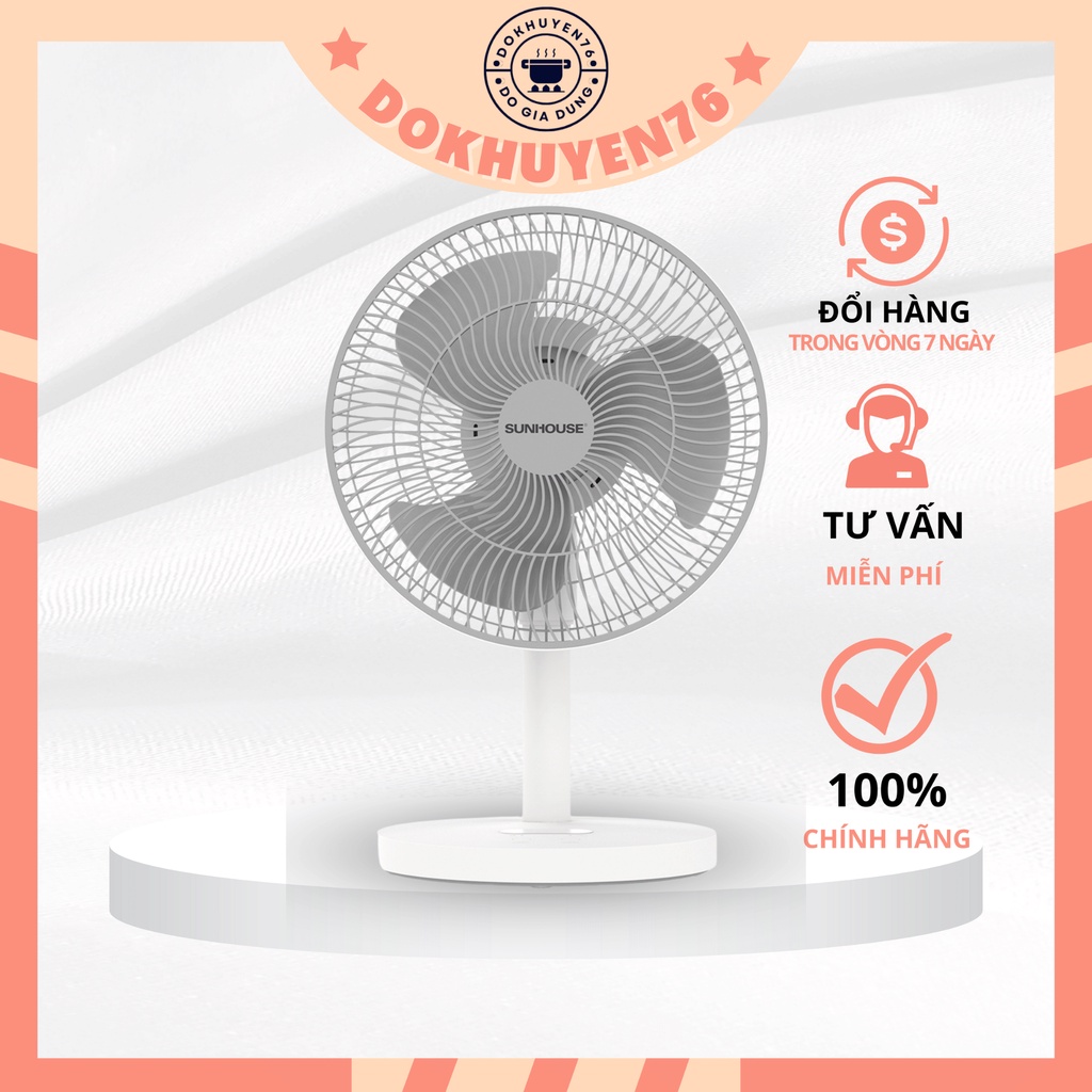 Quạt tích điện Sunhouse SHD7115, Quạt sạc điện Chính hãng