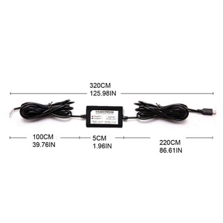Bộ dây cứng YONDR Dash Cam 3.2m Dây nguồn USB Dây sạc Phụ tùng ô tô Phụ kiện ô tô Bộ sạc Camera ô tô DVR Bộ cáp cứng