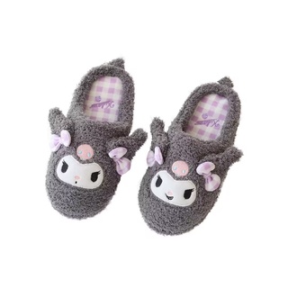 G13 Sanrio Hoạt Hình Sang Trọng Dép KT Kuromi Cinnamoroll Hangyodon Purin Giai Điệu Nhồi Bông Giày Chống Trơn Trượt Ấm Áp G13