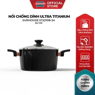 Nồi chống dính Ultra titanium SUNHOUSE ST2210B18-20-24cm