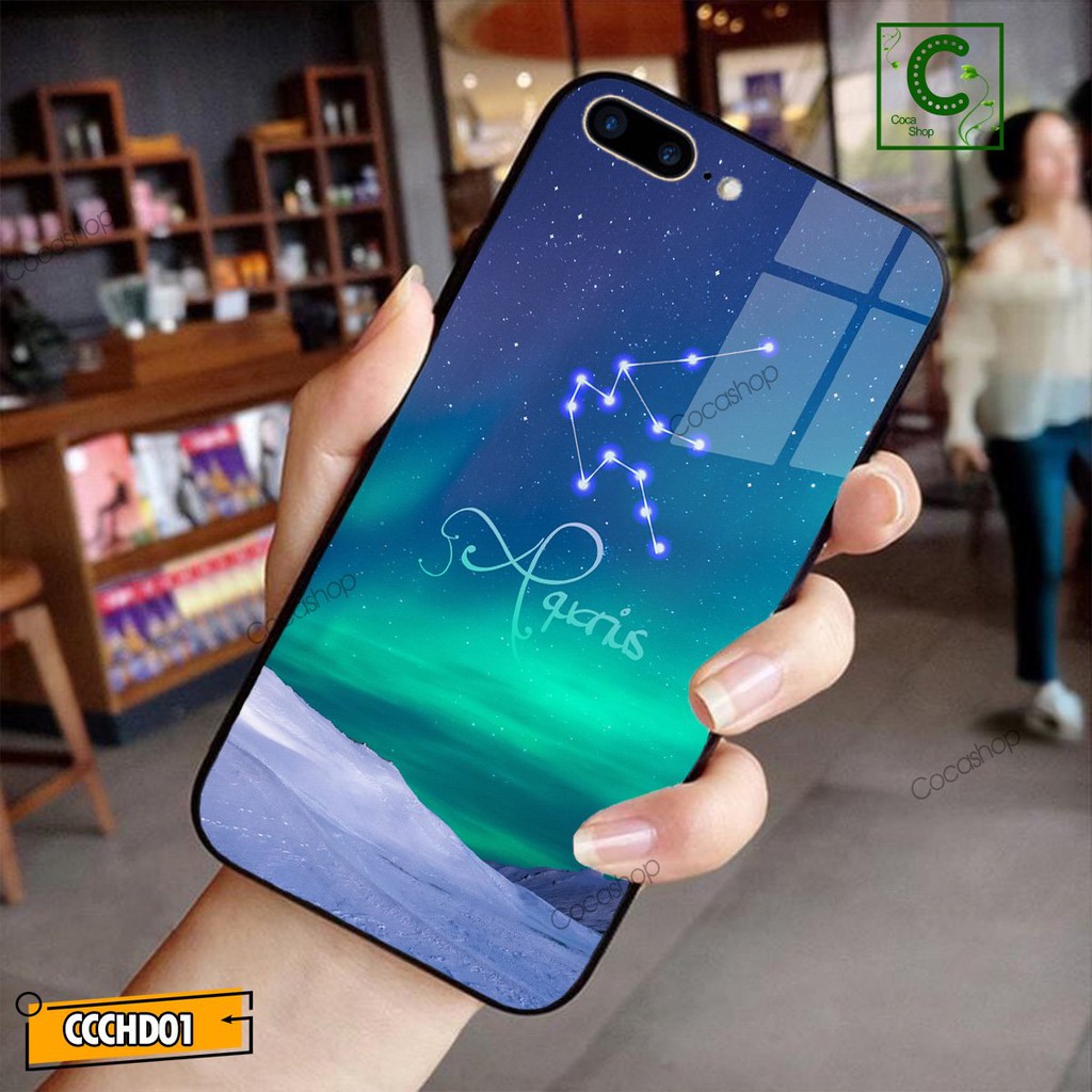 Ốp lưng iphone mặt kính sang trọng chống trày xước - Cung Bảo Bình - 6/6plus/6s/6splus/7/7plus/8/8plus/x/.....