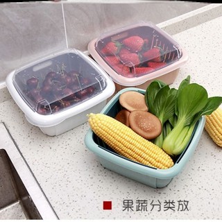 SET rổ và khay kèm nắp nhựa bảo quản đồ thông minh (màu ngẫu nhiên)