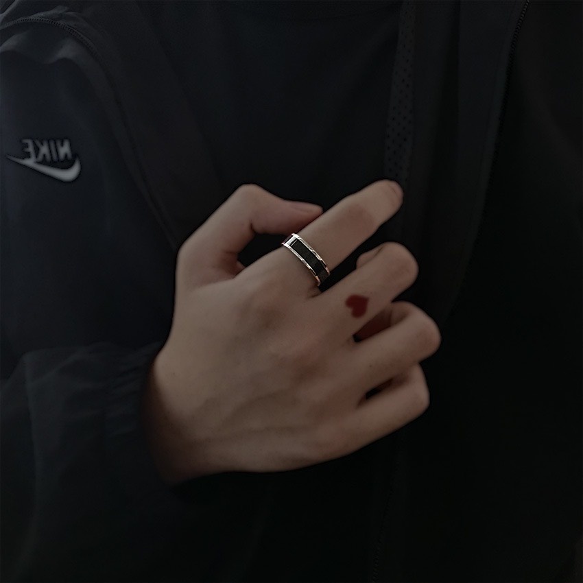Nhẫn Nam Nữ Basic Row Ring Màu Bạc Đẹp Cao Cấp - Nhẫn Unisex Titan Không Gỉ - Row Ring - Horizon