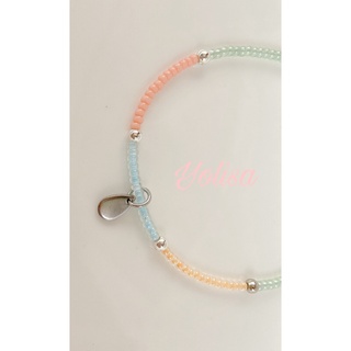 Vòng tay handmade hạt cườm nhiều màu pastel