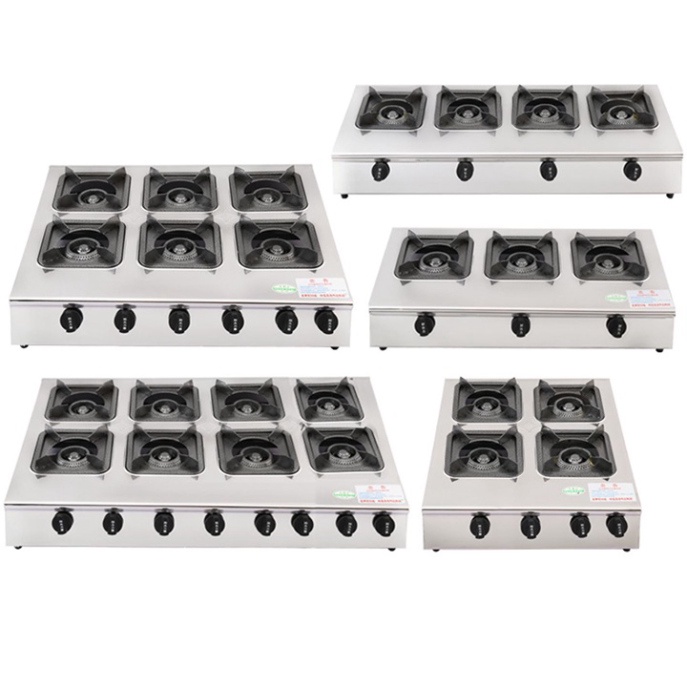Bếp gas nấu mỳ cay 4 họng ngang chuyên bánh xèo, cơm niêu