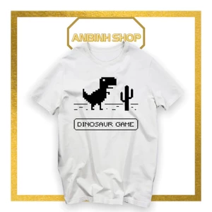 Áo thun nam nữ in hình trò chơi khủng long T-Rex cực dễ thương, chất vải mềm mịn mát