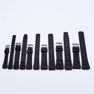Dây Đeo Đồng Hồ Bằng Cao Su Silicone Màu Đen Có Chốt Cài Kích Thước 12mm 14mm 16mm 18mm 20mm 22mm
