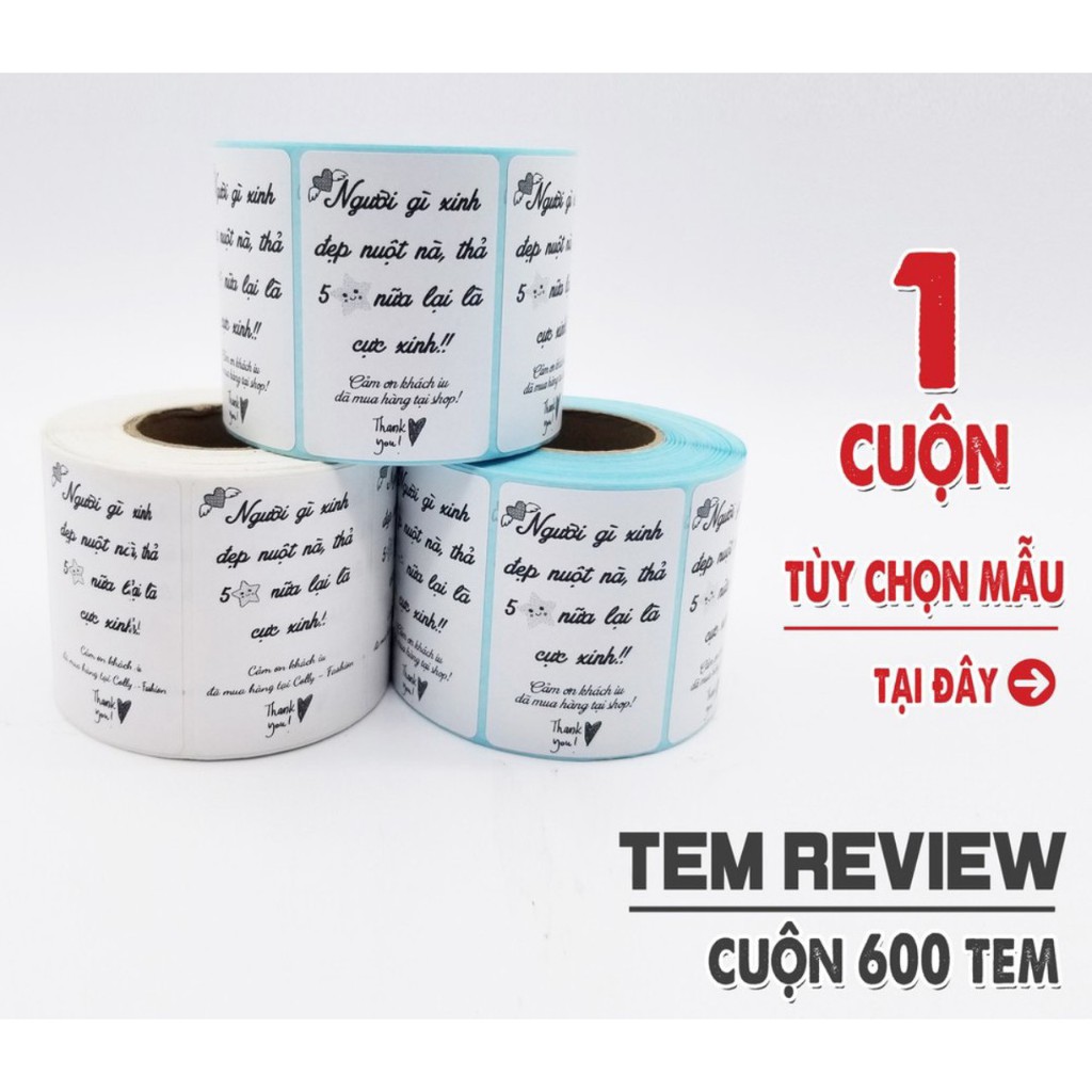 Tem Review 5 Sao In Nhiệt Tự Dính Giúp Shop Chăm Sóc Khách Hàng Độc Đáo Tem xin đánh giá Cảm Ơn [ KHÁCH IU ƠI ]