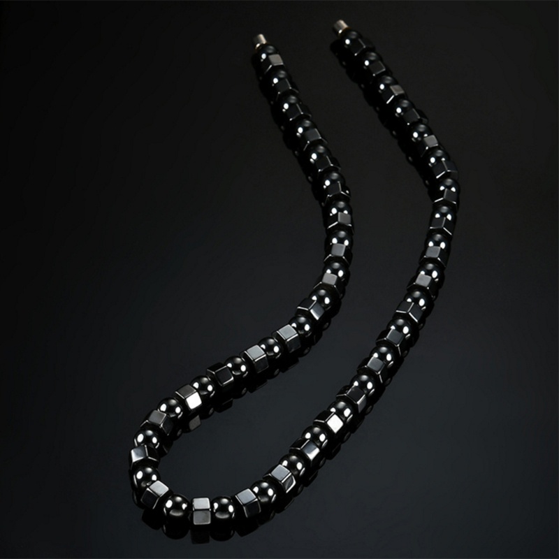 Vòng cổ chuỗi hạt từ tính hematite unisex dùng cho chữa lành