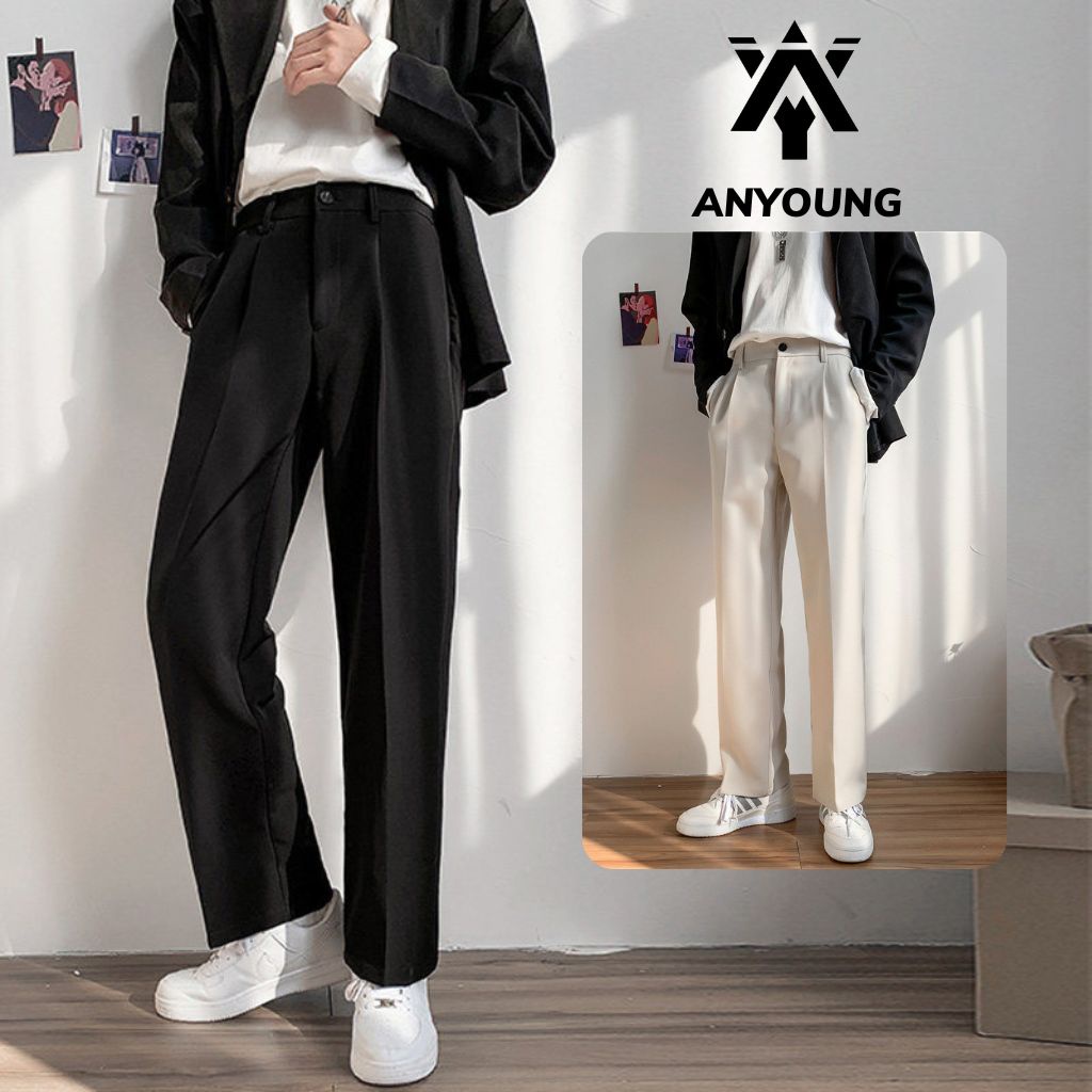 quần tây nam ống suông rộng