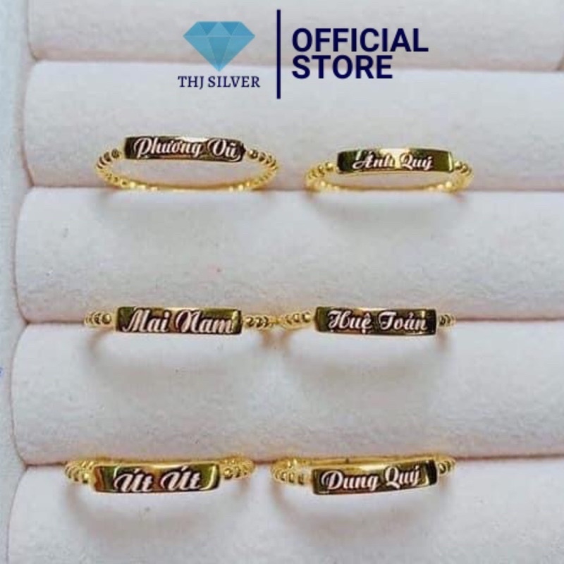 Women's Gold-Plated Ring, engravable by THUHUONG SILVER-Official Store