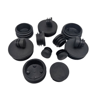 4 Đen Tròn Nhựa Trống Cuối Nắp Ống Ống Chèn Cắm Bung Chèn Nút Chặn 10mm-58mm