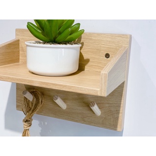 Kệ gỗ treo tường trang trí,để đồ,để sách có móc treo quần áo,treo phụ kiện decor