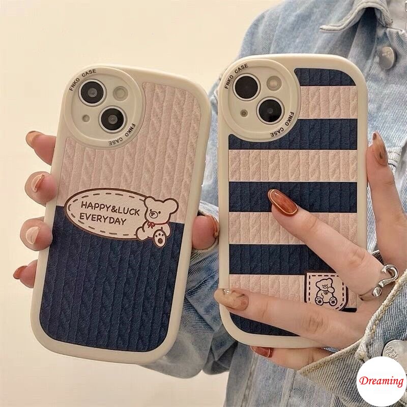Ốp Lưng Cho Redmi Note 13 12 11S 10S 9S 8 7 A1 A2 12C 11A 10C 10A 9C 9A 9T C55 C50 X5 X3 NFC GT M3 10T 13T Pro 11T Hình Bầu Dục Mắt Lớn Mềm Ốp Lưng Điện Thoại Họa Tiết Happy Sọc Gấu