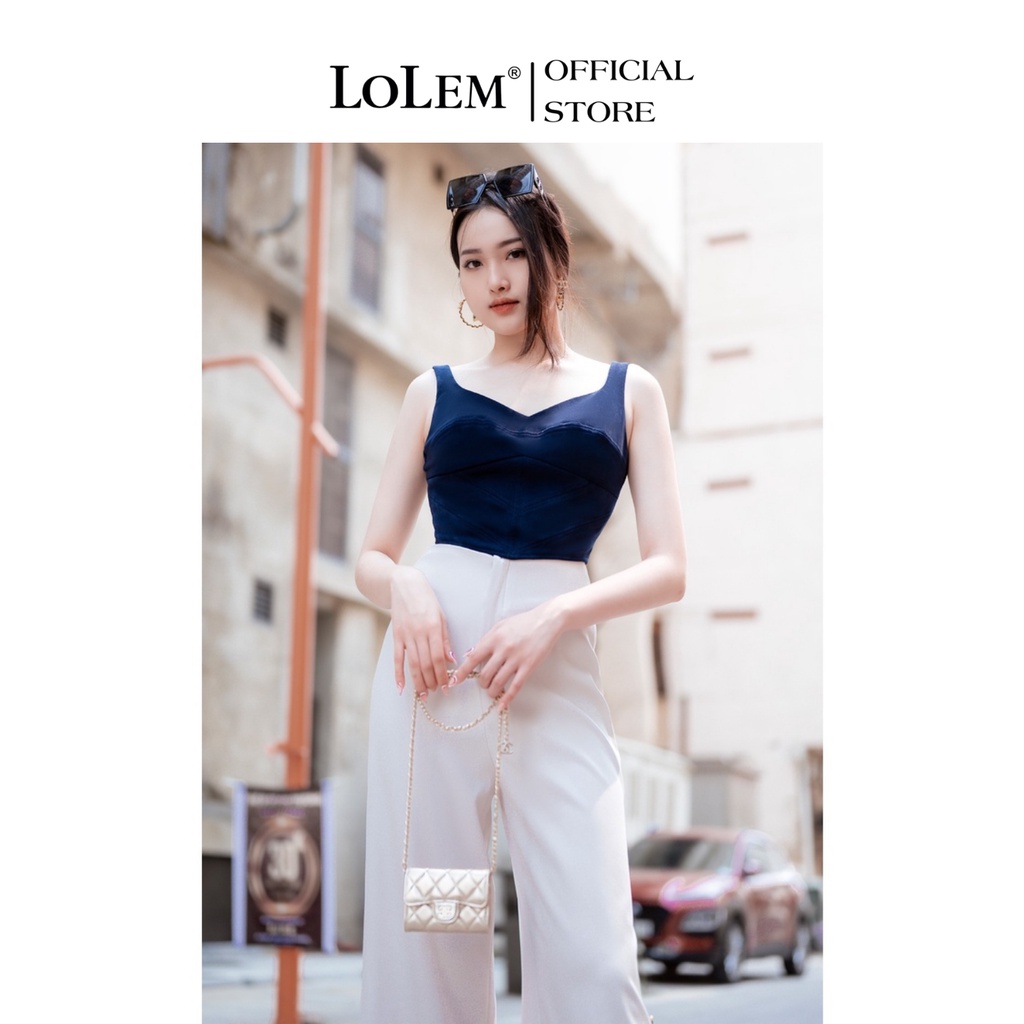 Áo croptop da lộn hai dây bản lớn trẻ trung năng động LOLEM CLOTHING – AK1221